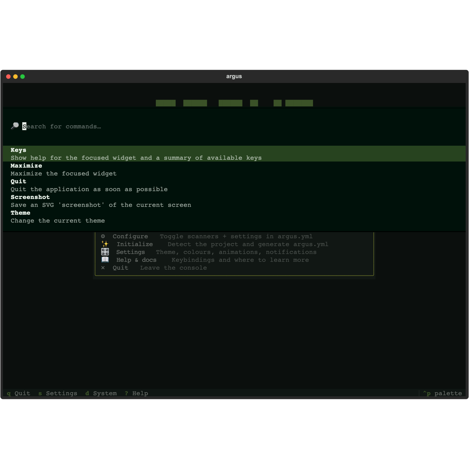 Console command palette — fuzzy search across Console actions